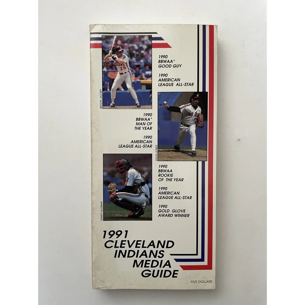 1991 Cleveland Indians‎ MLB Baseball Official Media Guide Vintage Sandy Alomar